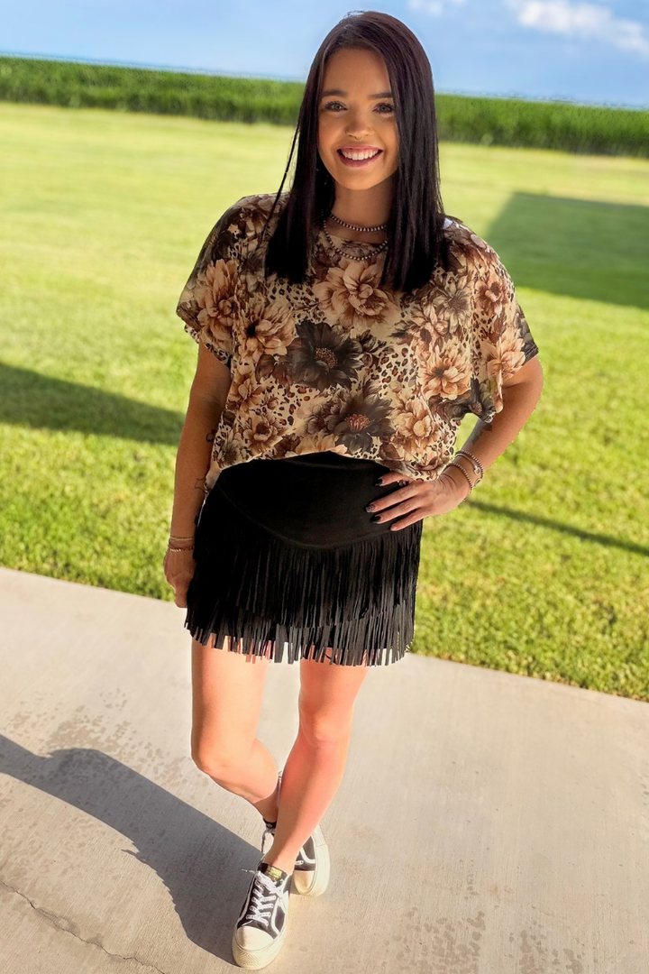 Bloom in Leopard Mesh Top