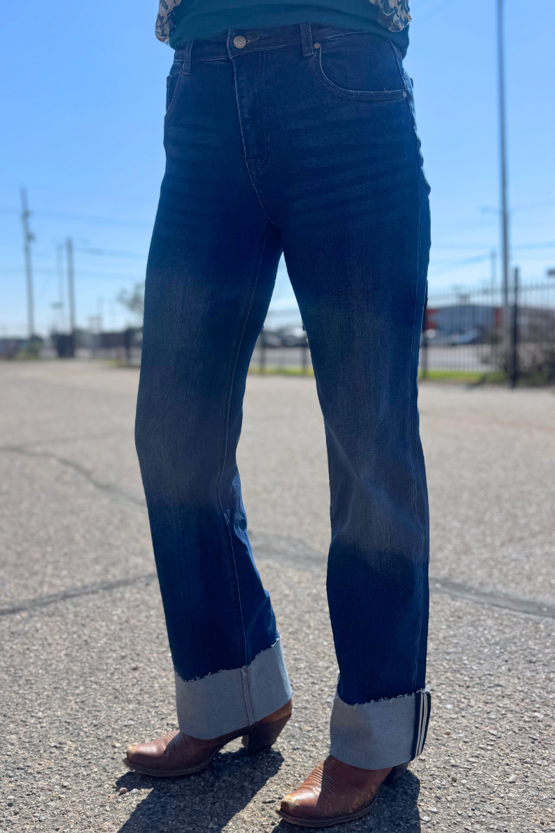 SK Cuffed Straight Leg Jeans