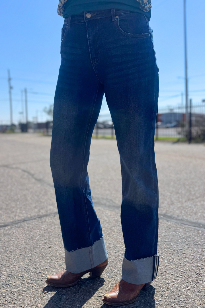 SK Cuffed Straight Leg Jeans