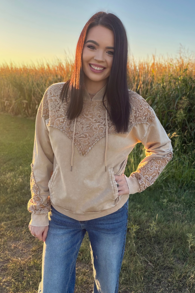 Tooled Frontier Hoodie - Tan