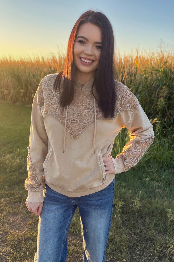 Tooled Frontier Hoodie - Tan