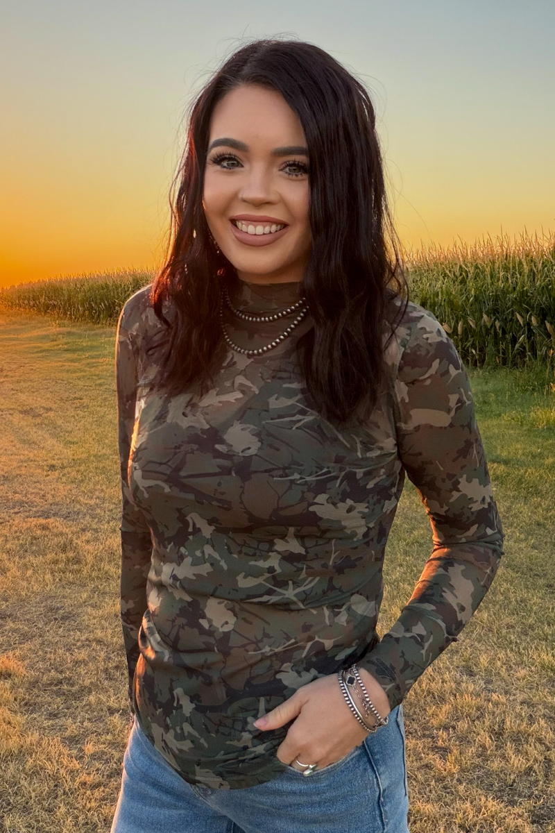 Camo Kreek Long Sleeve Mesh Top