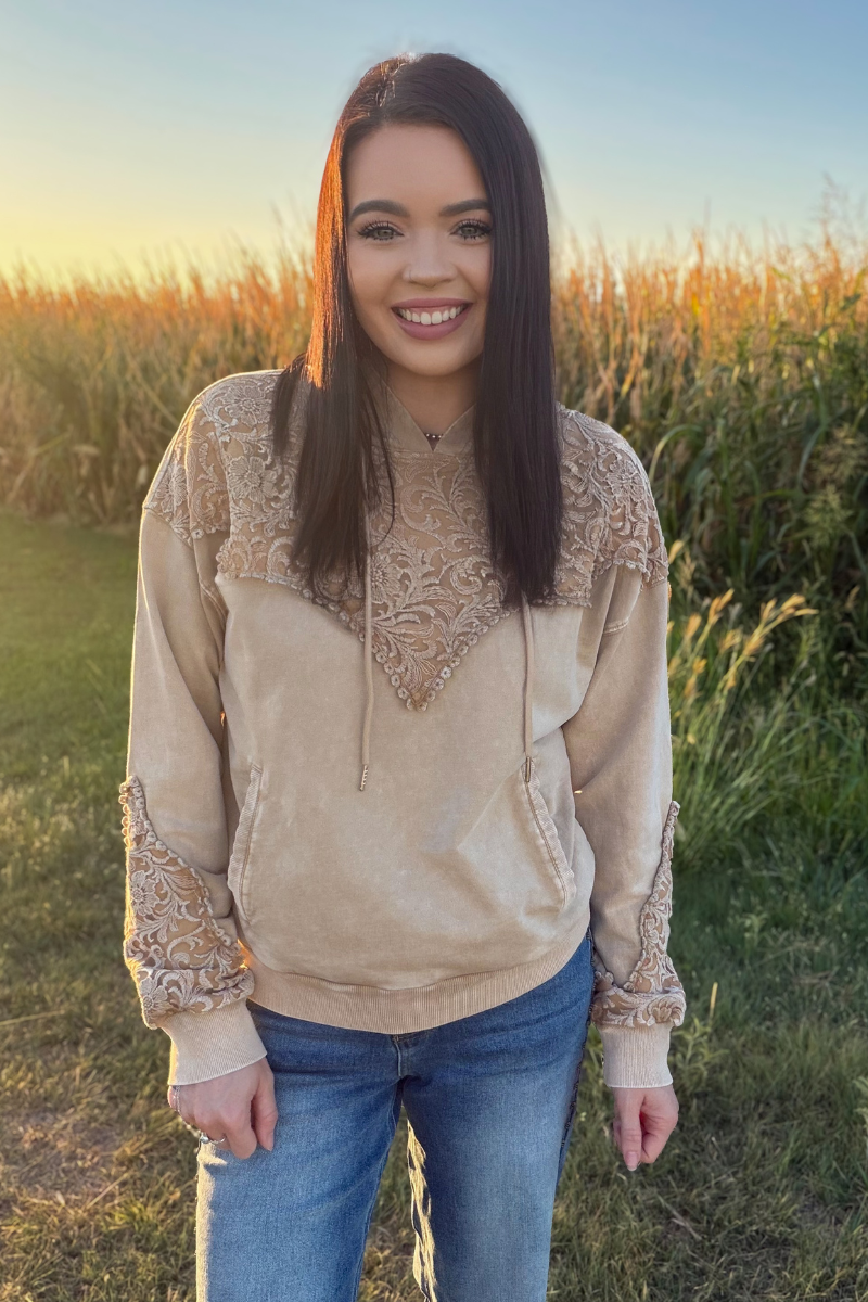 Tooled Frontier Hoodie - Tan