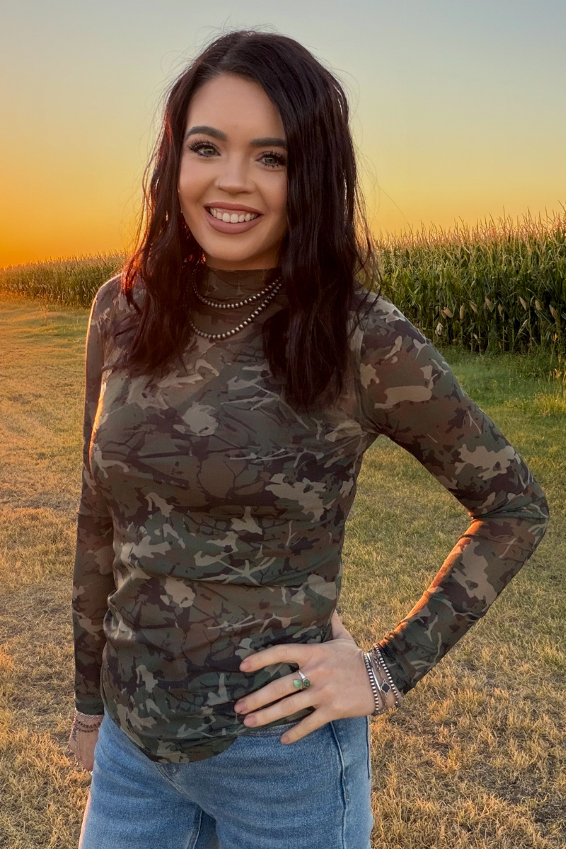 Camo Kreek Long Sleeve Mesh Top
