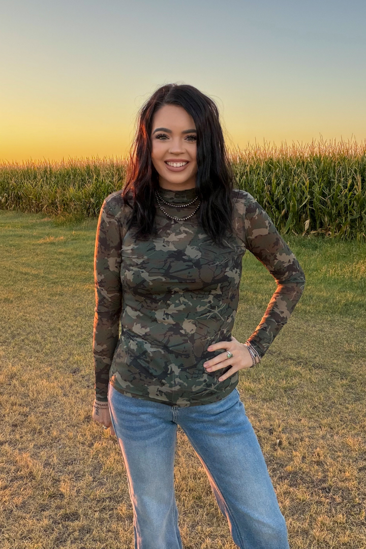 Camo Kreek Long Sleeve Mesh Top