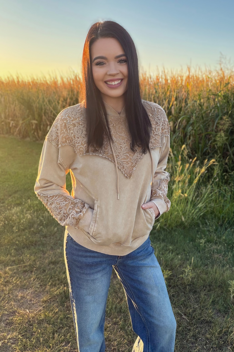 Tooled Frontier Hoodie - Tan
