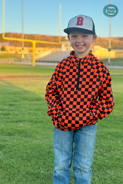 Mini Pep Rally Pullover - Orange & Black