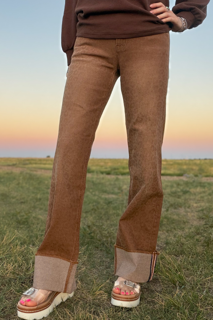 Sand Cat Cuffed Jeans