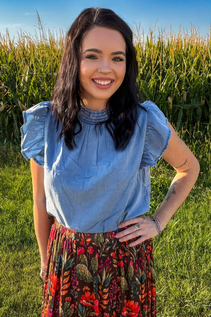 Babydoll Top Denim - Light Wash
