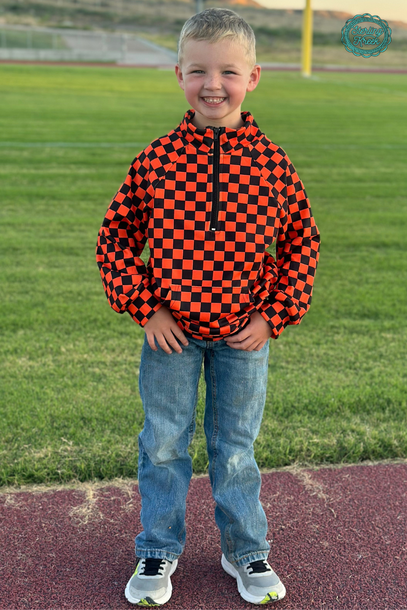 Mini Pep Rally Pullover - Orange & Black