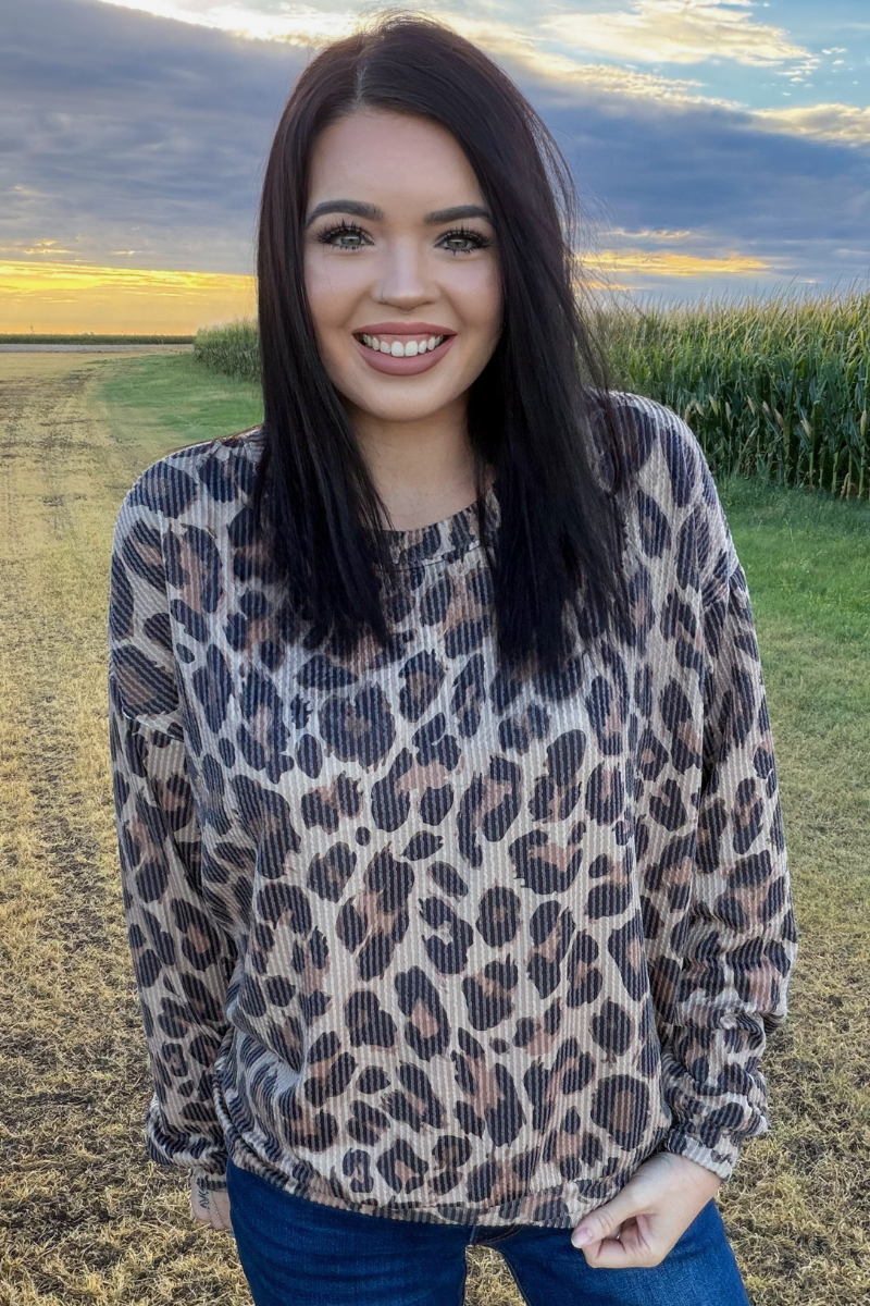 Spotted Wild Sweater Top