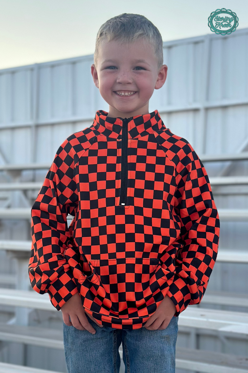 Mini Pep Rally Pullover - Orange & Black