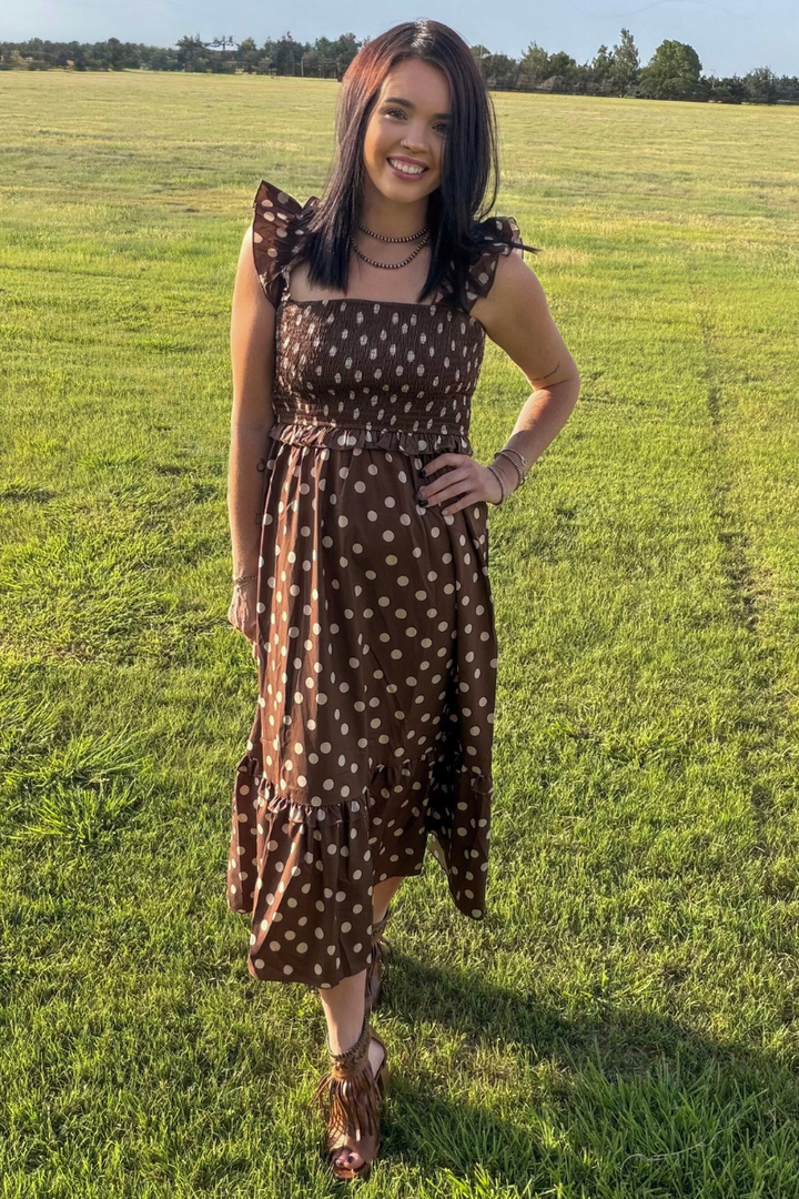 Mocha Dot Dress