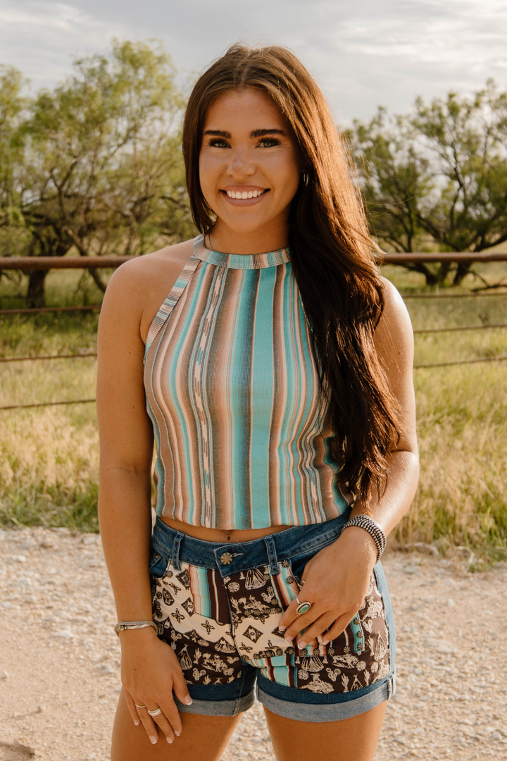 Patched Up Shorts - Western