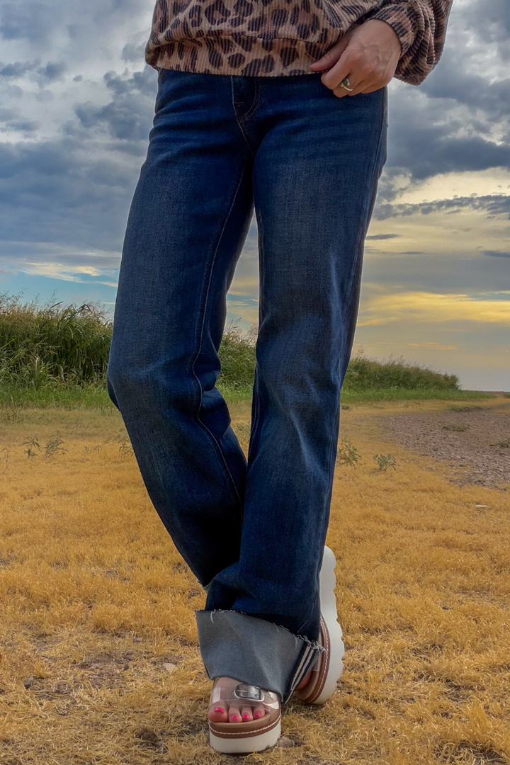 SK Cuffed Straight Leg Jeans