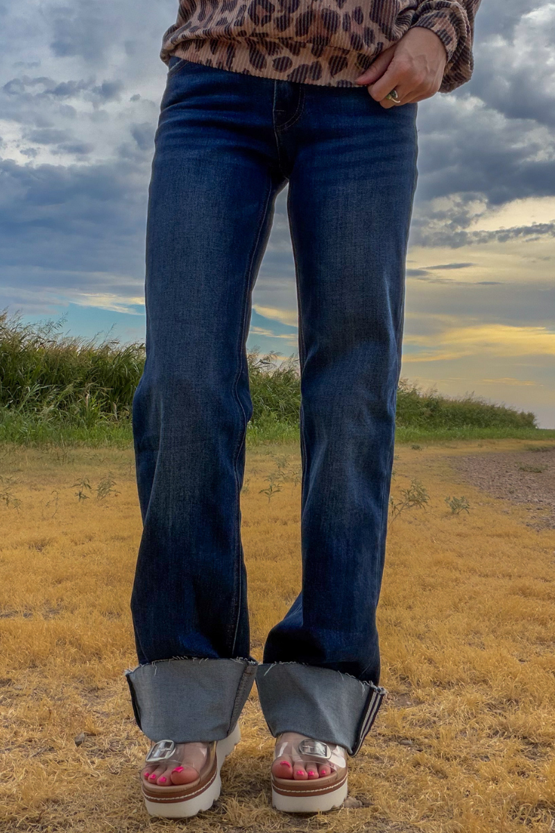 SK Cuffed Straight Leg Jeans