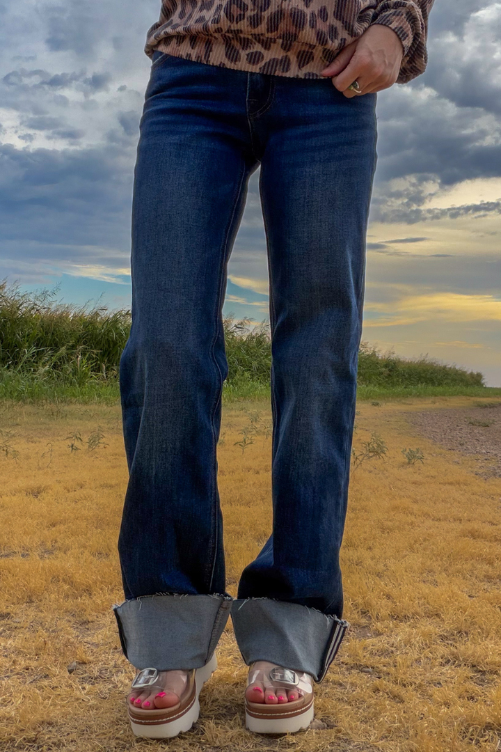 SK Cuffed Straight Leg Jeans