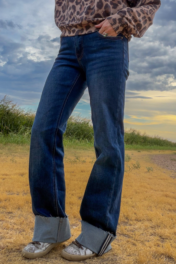 SK Cuffed Straight Leg Jeans