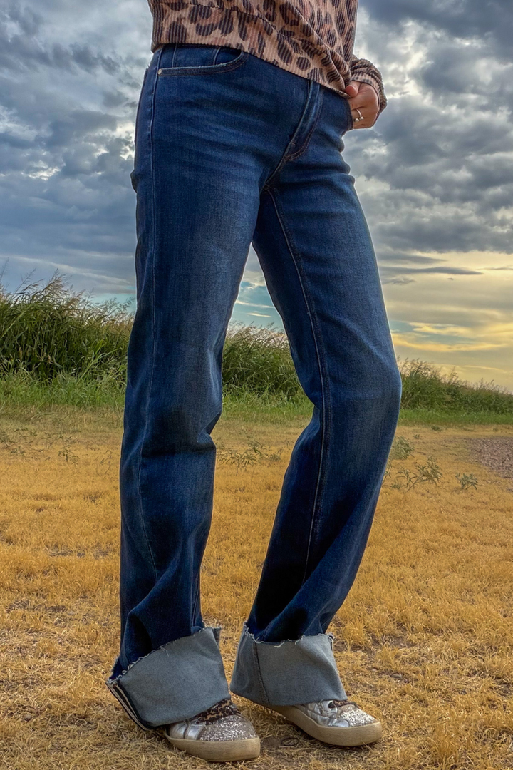SK Cuffed Straight Leg Jeans