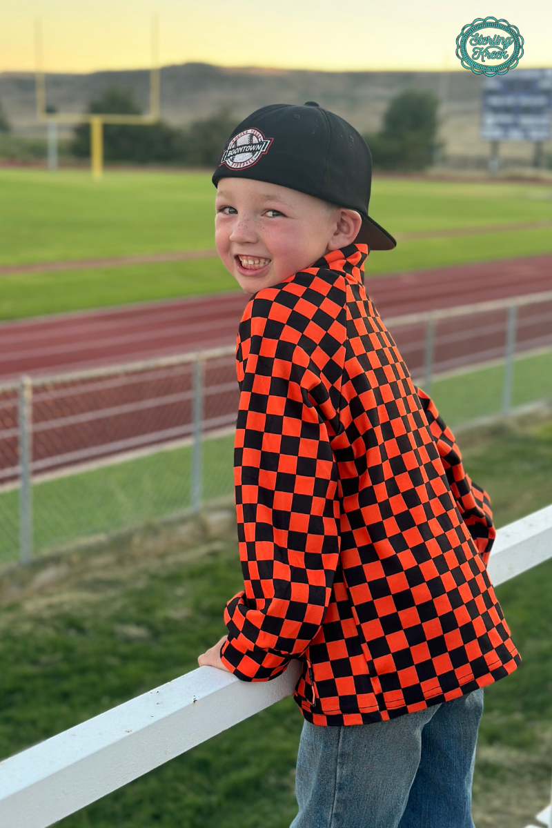 Mini Pep Rally Pullover - Orange & Black