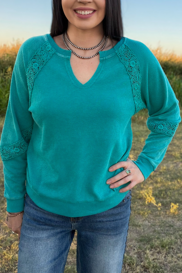 Cowgirl Chic Top - Turquoise