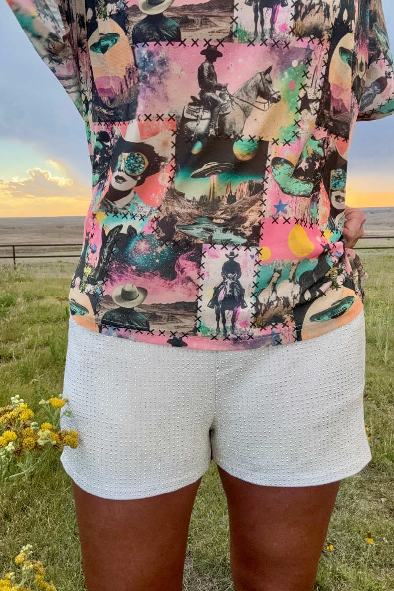 Cosmic Cowgirl Mesh Top