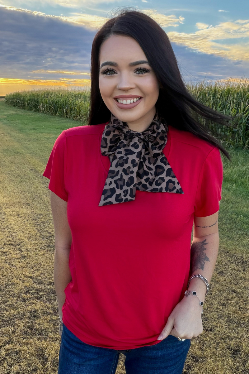 Spotted Wild Latigo Tie Top