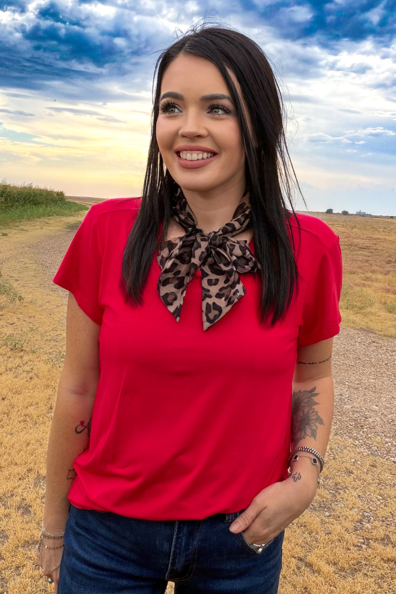Spotted Wild Latigo Tie Top