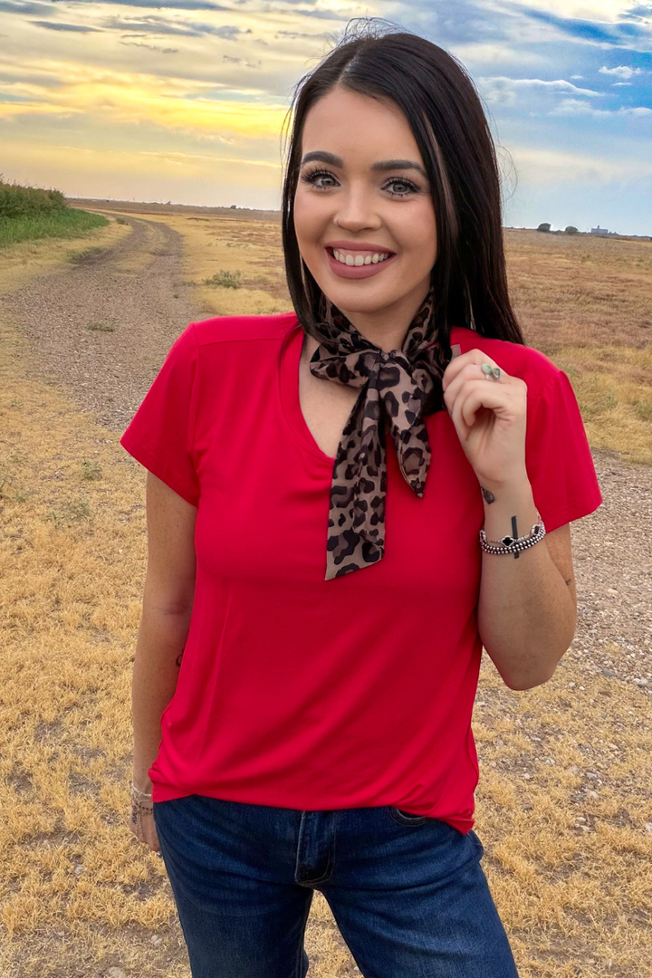 Spotted Wild Latigo Tie Top
