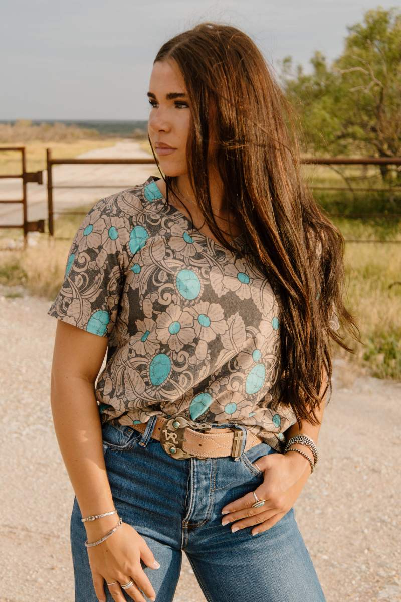 Tattoos On This Town V Neck Tee