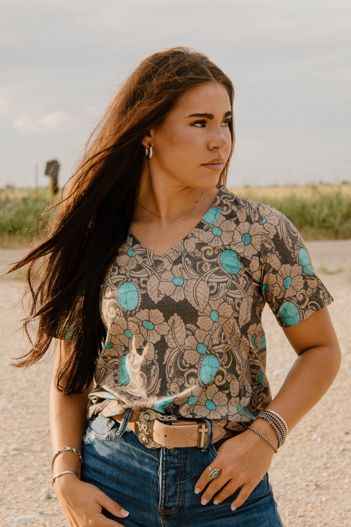 Tattoos On This Town V Neck Tee