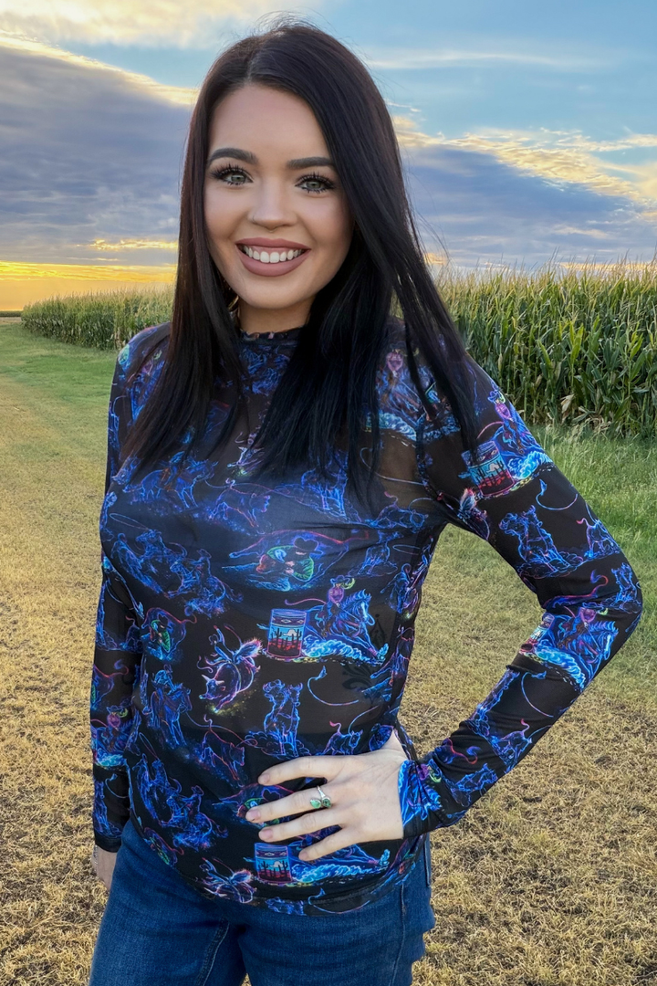 Neon Rodeo Road Mesh Top