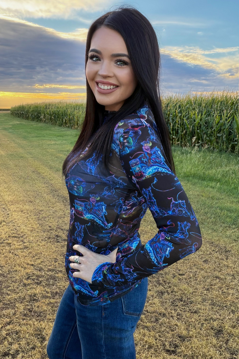 Neon Rodeo Road Mesh Top