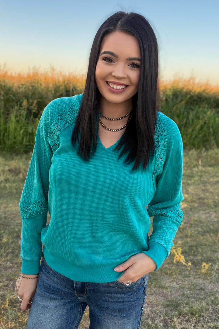 Cowgirl Chic Top - Turquoise