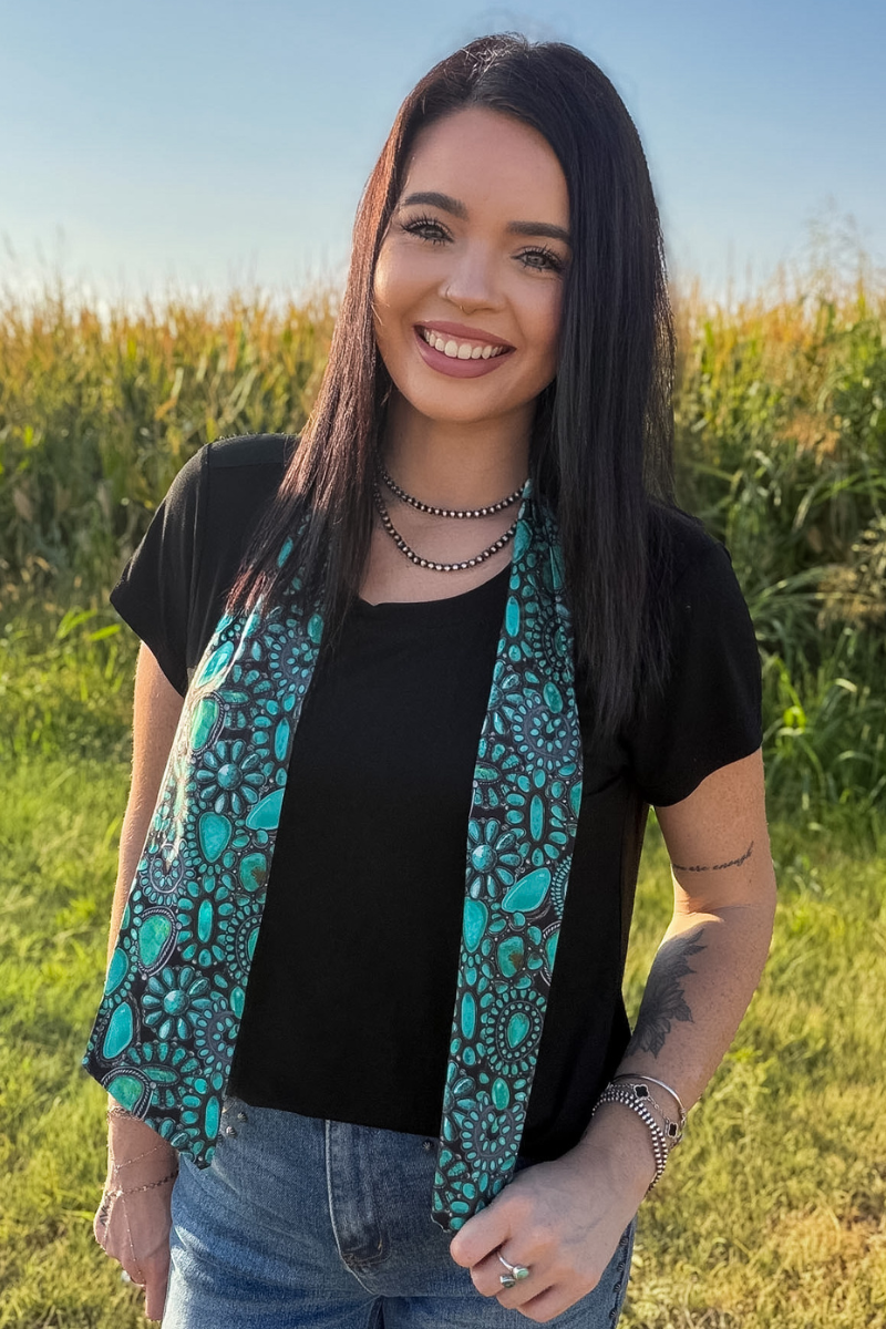 Cowgirl Cluster Latigo Tie Top