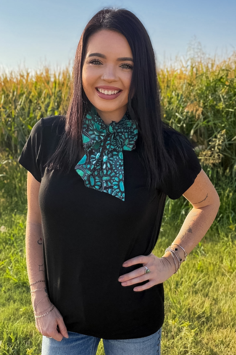 Cowgirl Cluster Latigo Tie Top