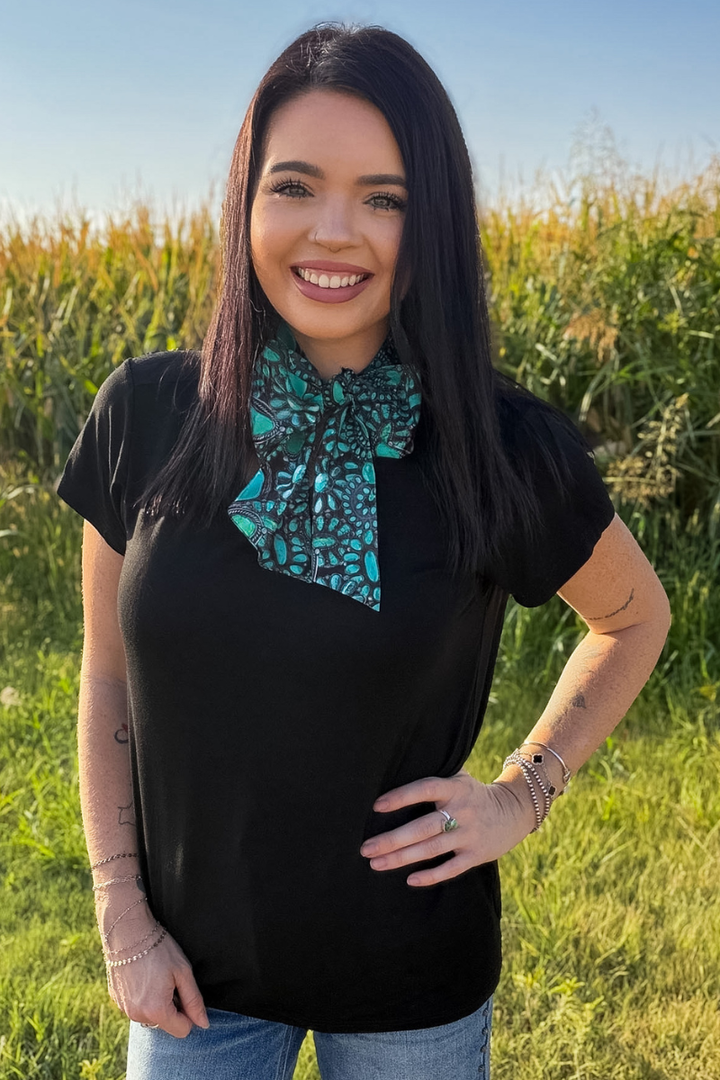 Cowgirl Cluster Latigo Tie Top