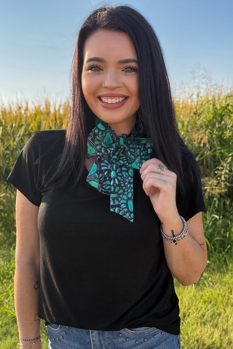 Cowgirl Cluster Latigo Tie Top