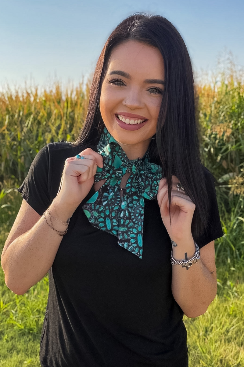 Cowgirl Cluster Latigo Tie Top