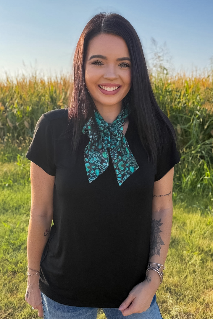 Cowgirl Cluster Latigo Tie Top