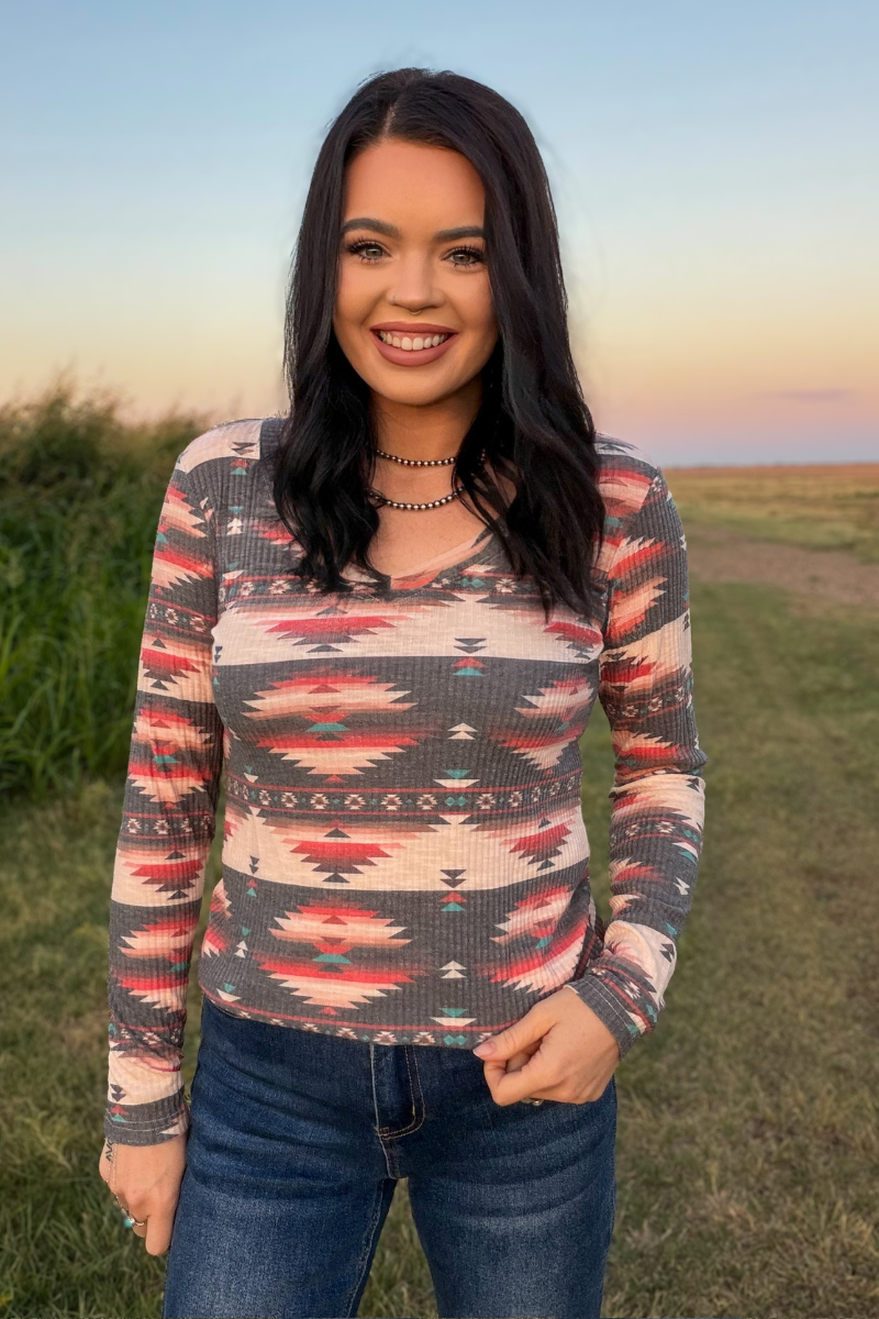 Midnight Desert Aztec Top