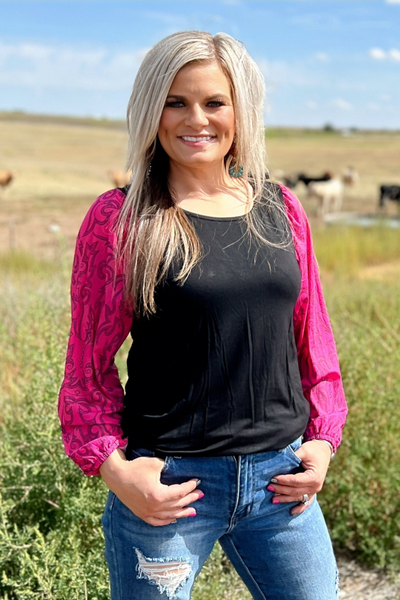 Cowgirls Like Us Bubble Sleeve Top