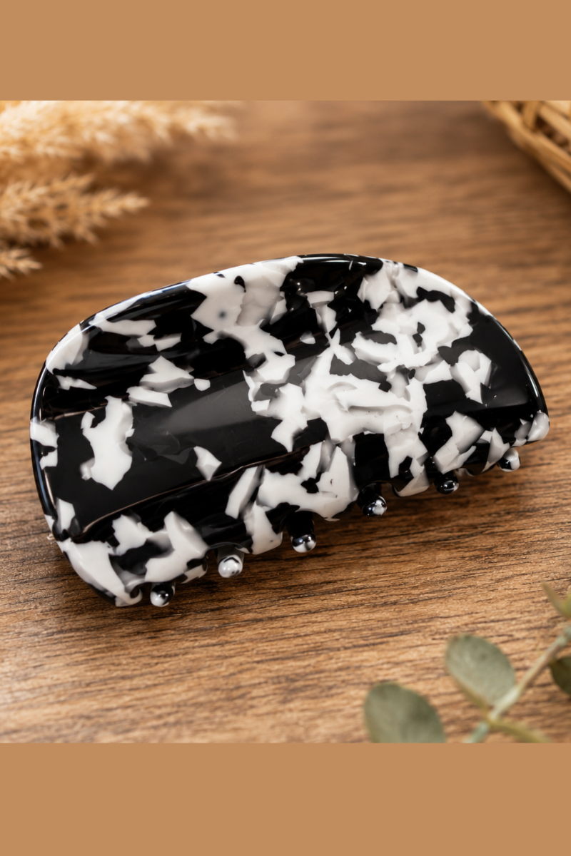 Midnight Marble Hair Clip