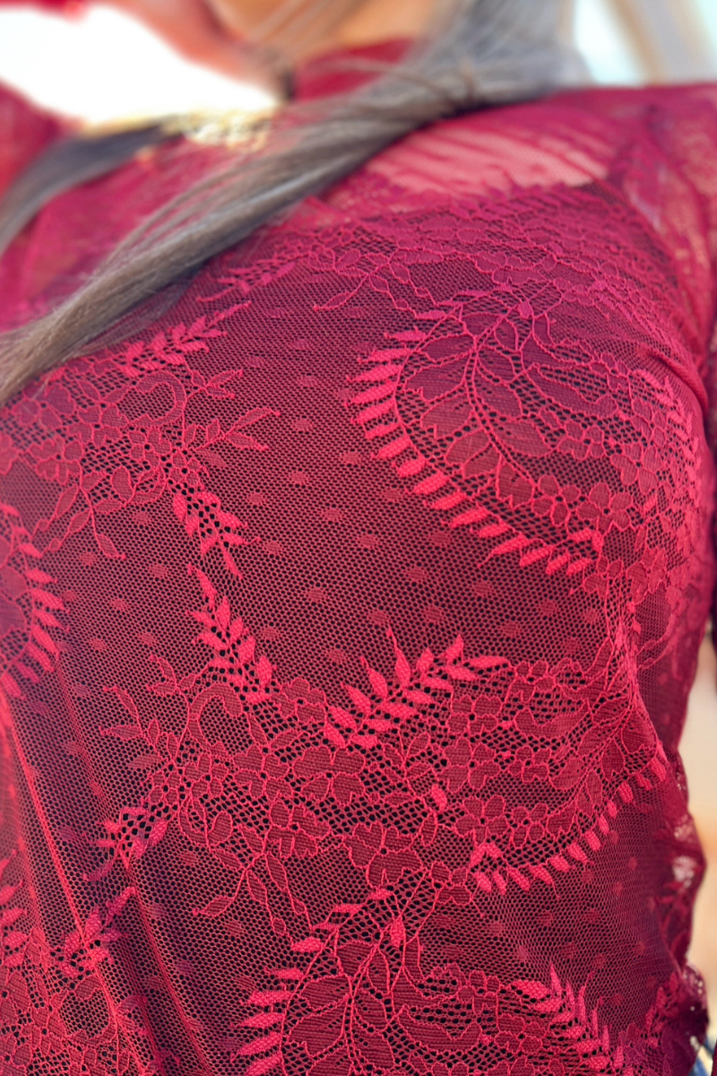 Write It In Red Lace Top