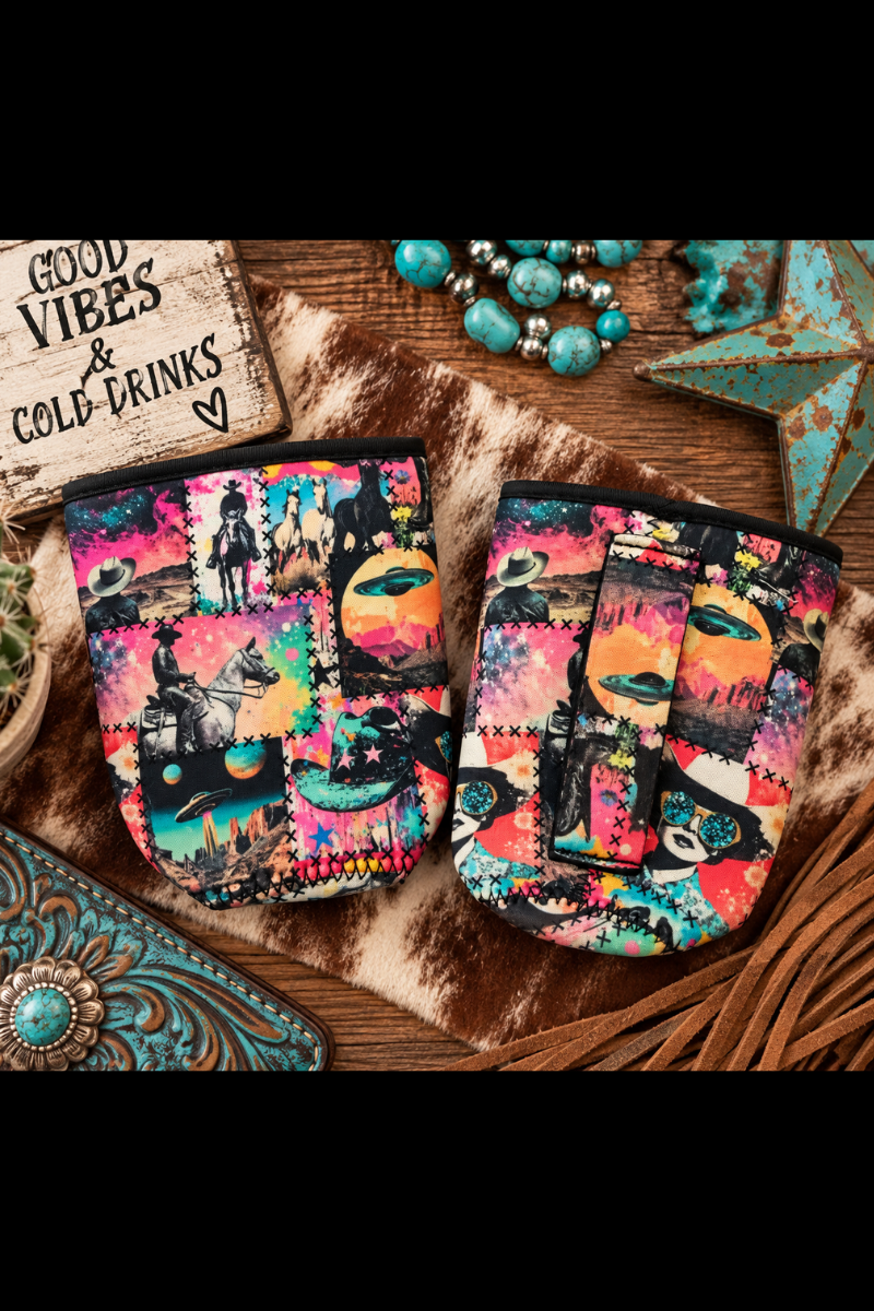 Cosmic Cowgirl Coffee Koozie