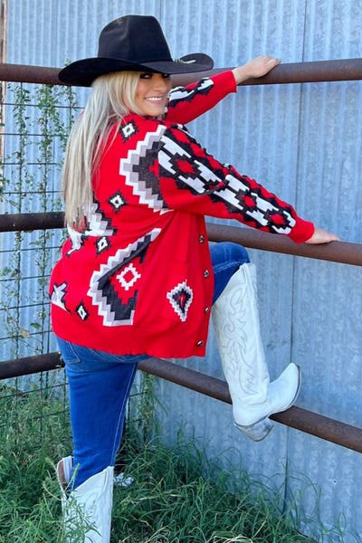 VINTAGE VAQUERA KNIT SWEATER RED