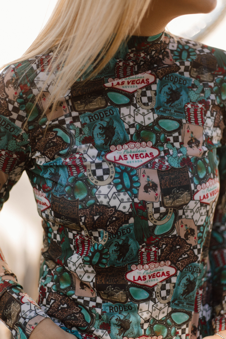 Viva Las Cowgirl Mesh Top