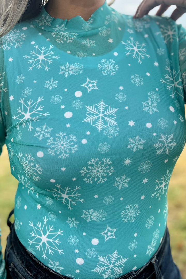 Winter Wonderland Mesh Top
