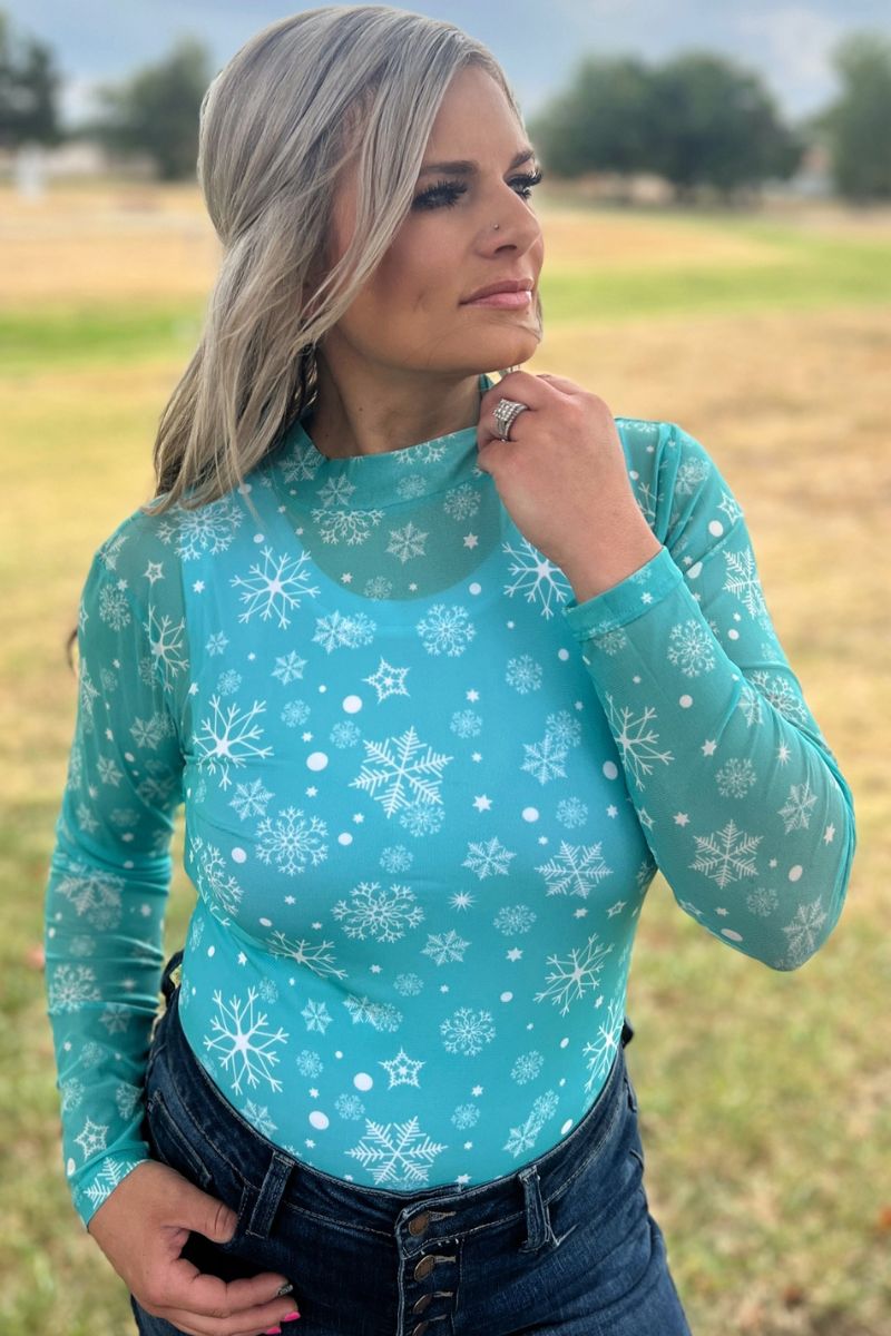 Winter Wonderland Mesh Top