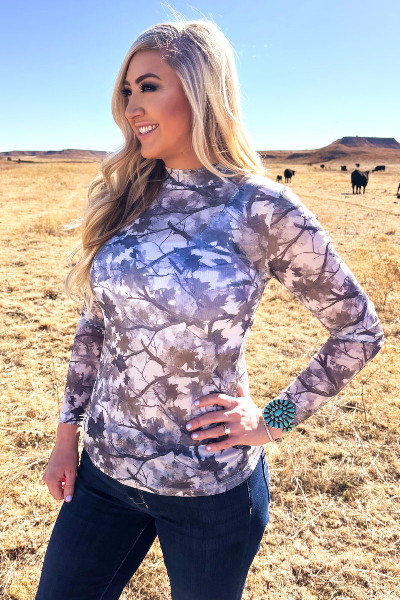 Silver Country Mesh Top